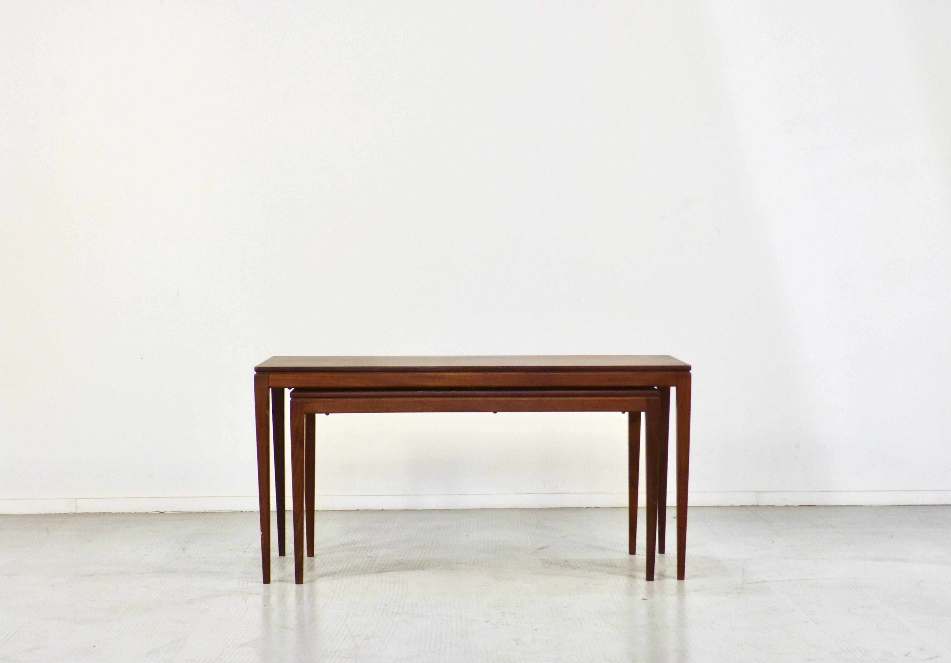 Tables gigognes en teck, style milieu du siècle, années 1960, lot de 2