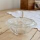 Bonbonnière vintage verre moulé à couvercle – Décor perlé