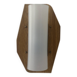 Vintage wall lamp, teak, brass and perspex, France 1960