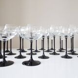 Wine glasses set, 1980s