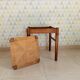 Vintage straw stool in cherry wood 70s/80s