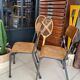 Pair of wooden and metal children's chairs