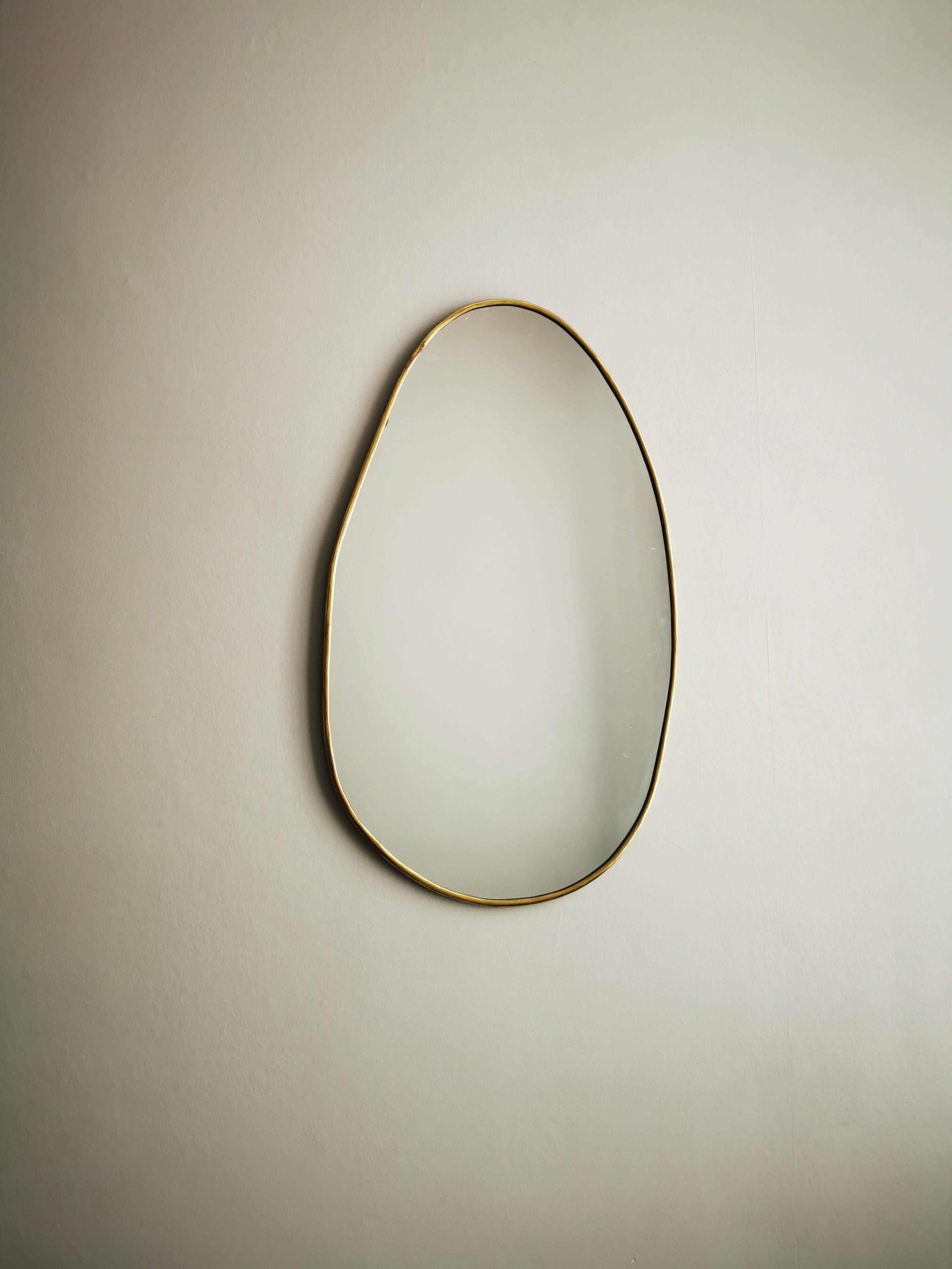 Gilded brass mirror 52 cm