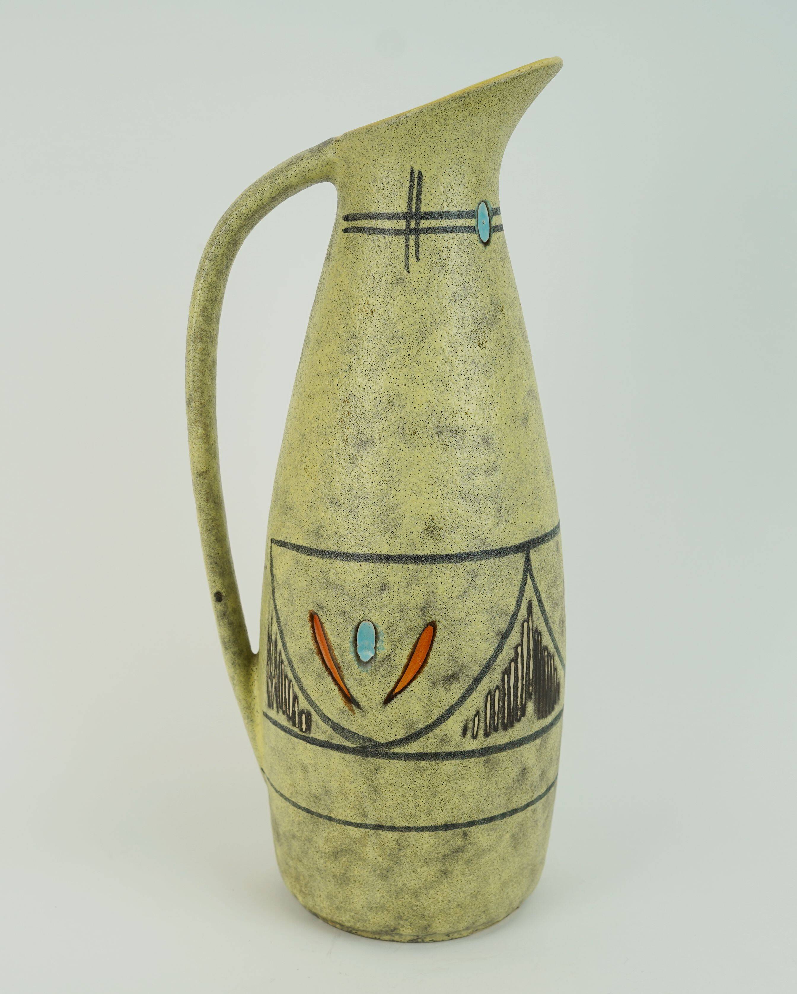 scheurich mid century VASE rough glaze abstract decor model 273-38