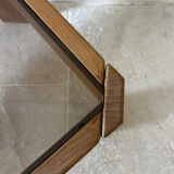 Wood and smoked glass coffee table