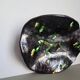 French ceramic bowl, lava glaze, black and green.