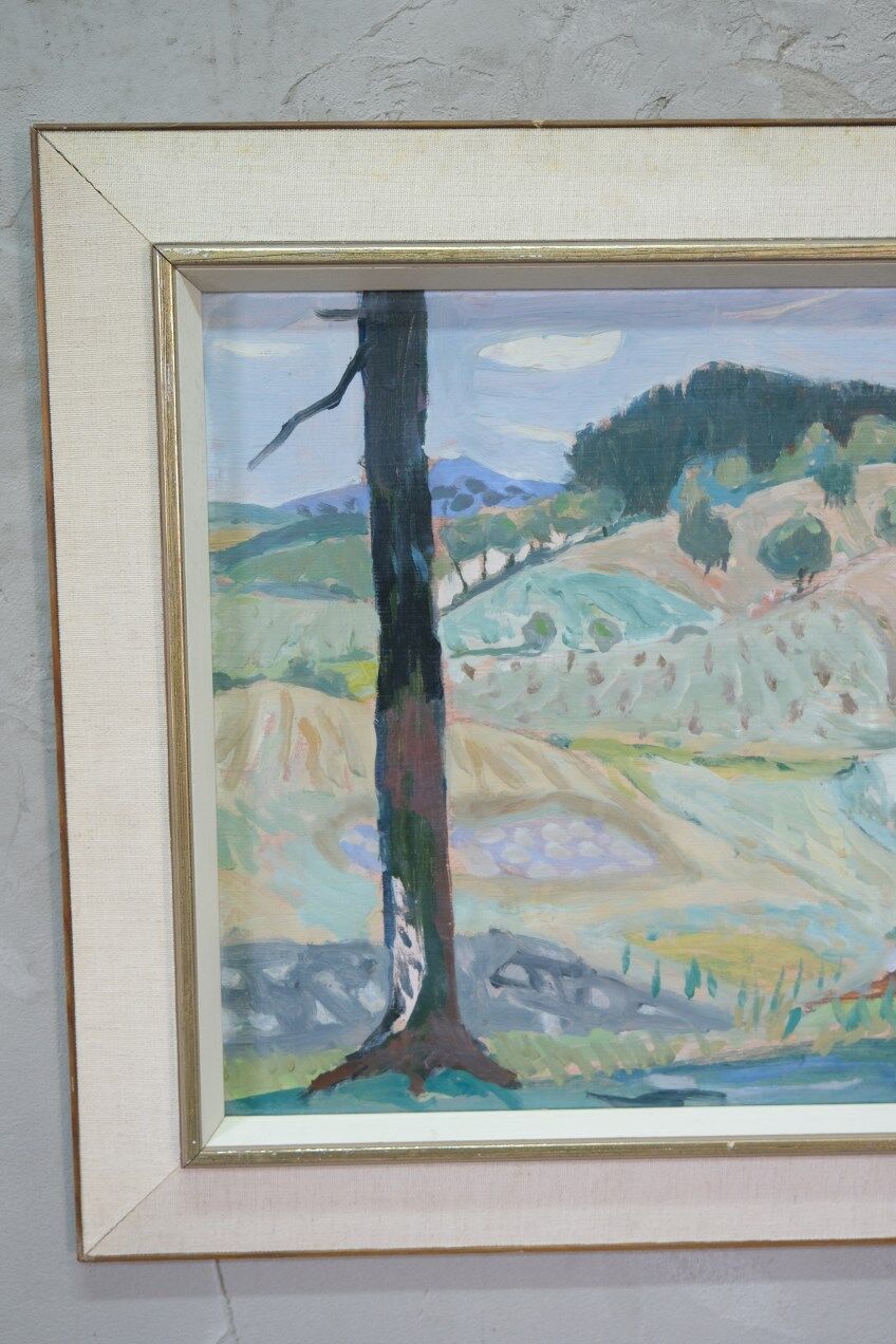 Gerhard Karlmark, Modern Landscape, 1960s, Oil on Panel, Framed