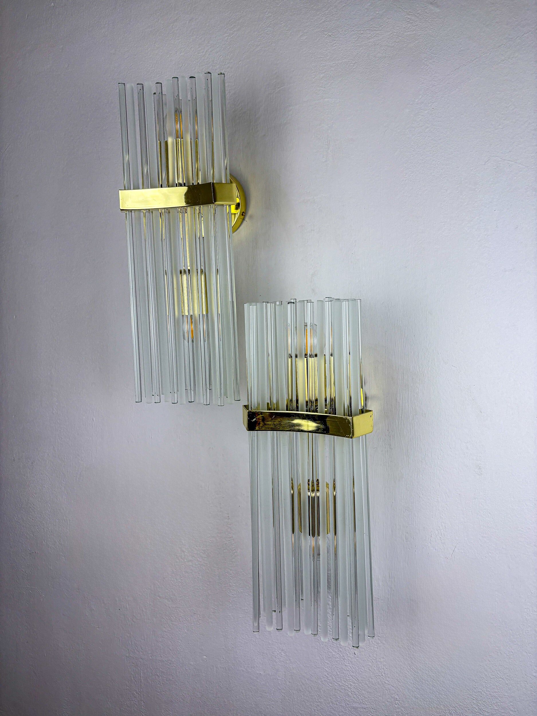 Pair of wall lights from Sciolari for Lightolier, circa 1970s, Italy