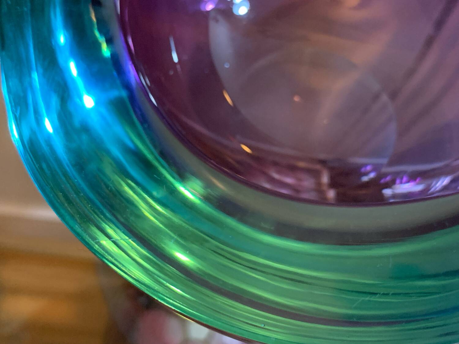 Murano purple turquoise pocket emptier