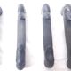 Set of six african cutlery holders carved in blackened wood