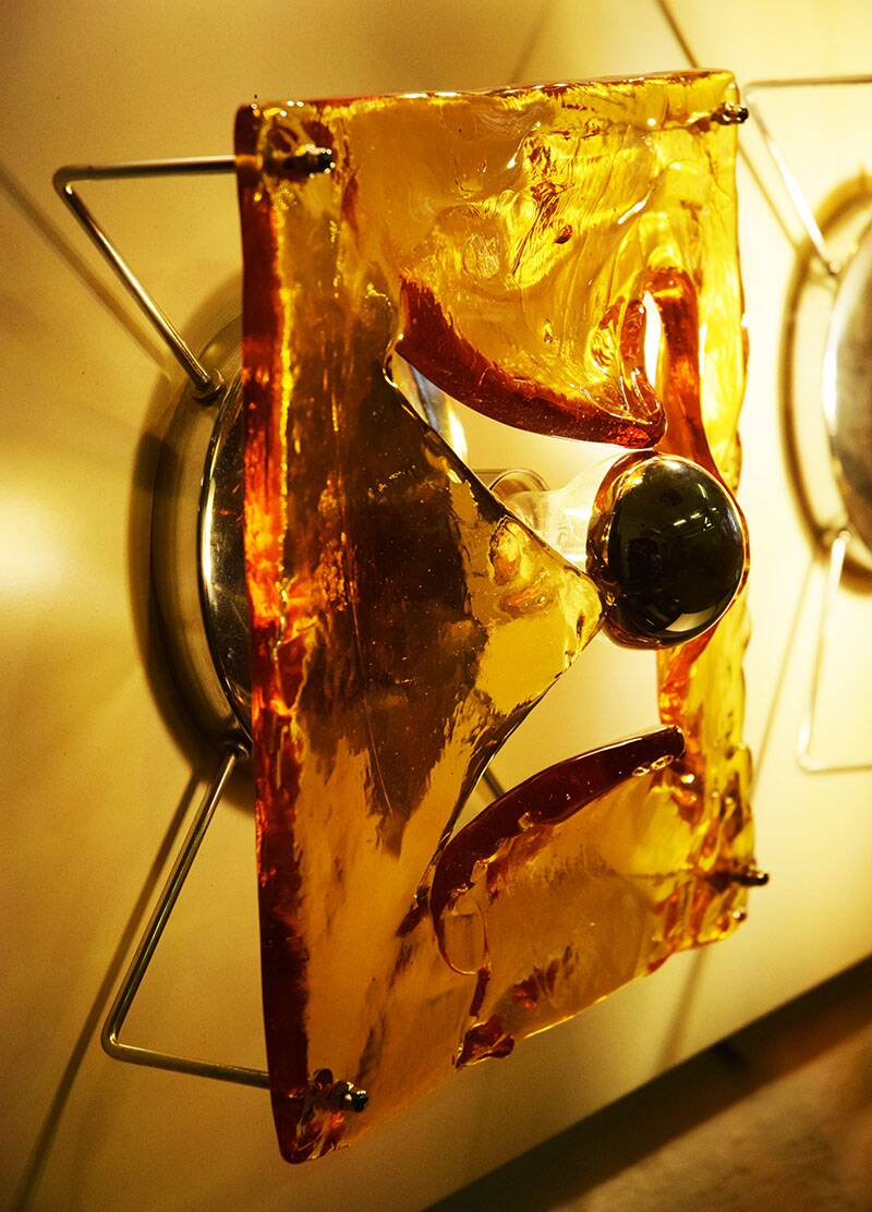 Mazzega Murano large wall sconce with 4 lights 1970s