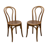 Pair of bistro chairs Fischel 1930 curved wood