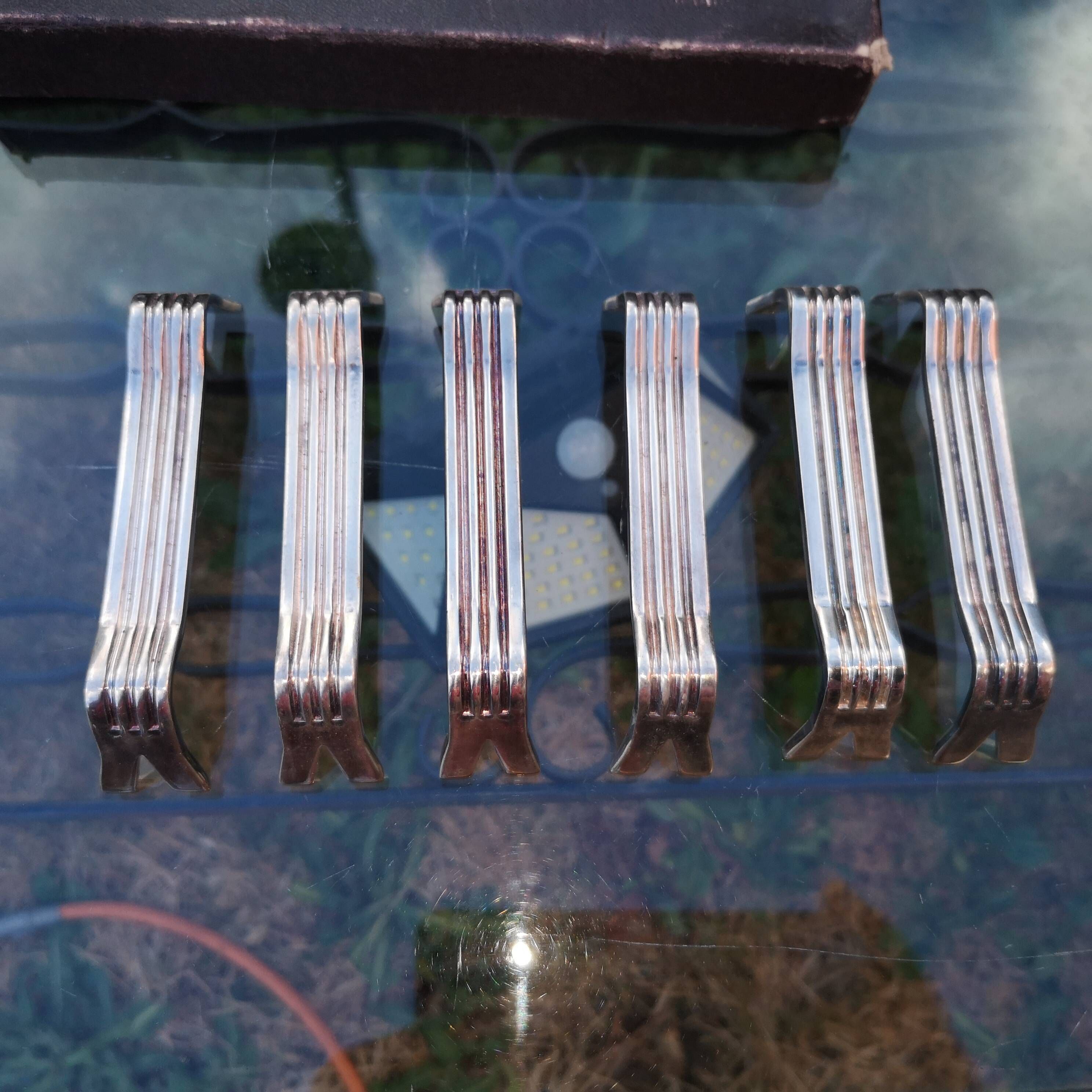 Set of 6 silver-plated knife rests, Orfèvrerie Saint-Médard, Louis style
