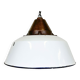 Industrial White Enamel and Cast Iron Pendant Light, 1960s