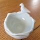 Antique porcelain egg cup/salt shaker duo