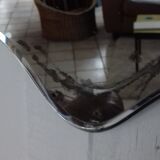 Former mirror art deco bevelled and engraved 46x68cm