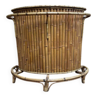 Vintage bar in rattan & bamboo - 70's spirit - Authentic patina