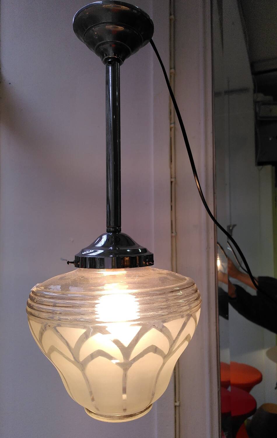 Lustre globe Art Deco