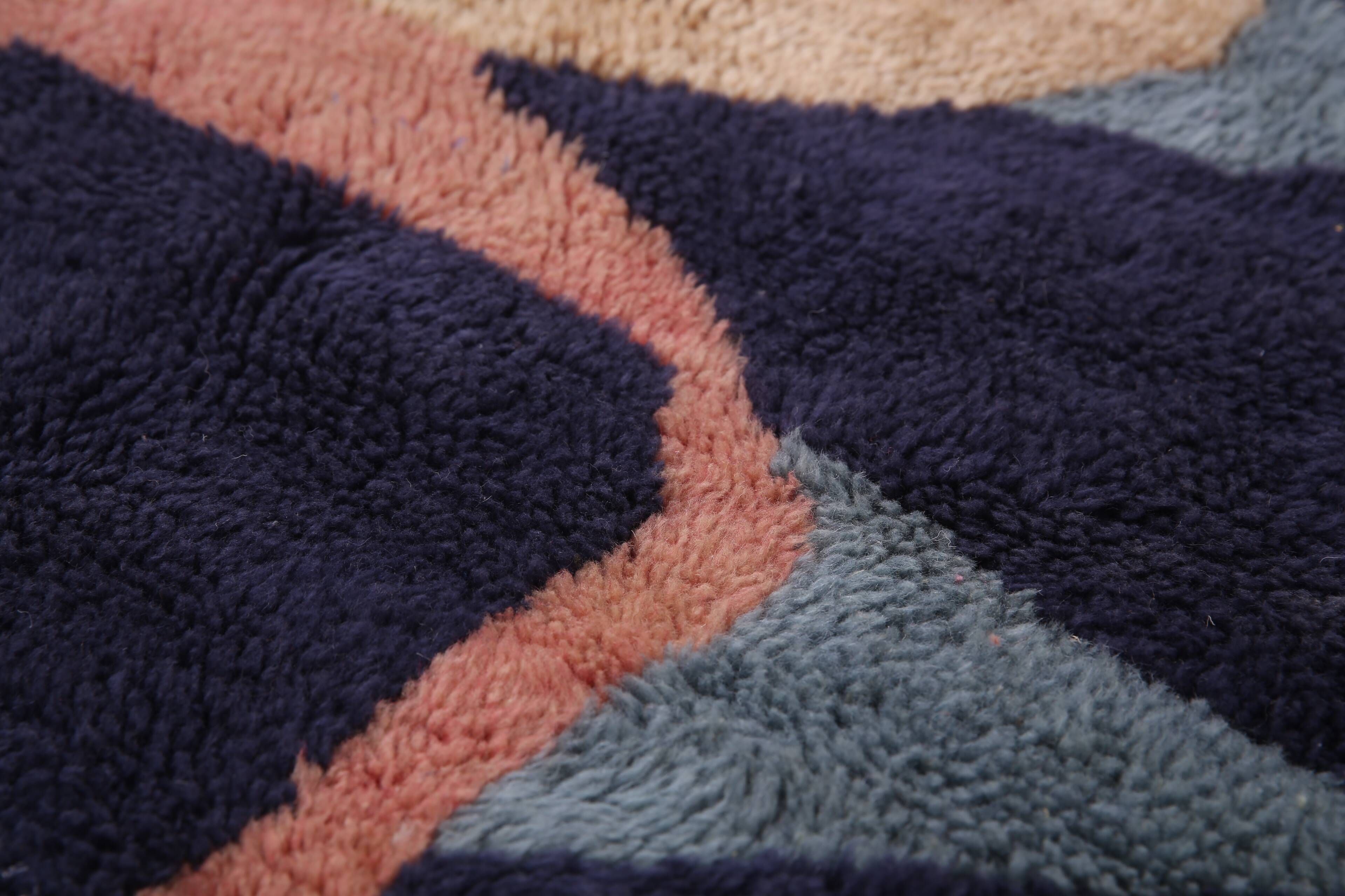 Vintage Abstract Beni Merirt Rug 180 x 225 cm, Beni Ourain Rug, Boho Rug