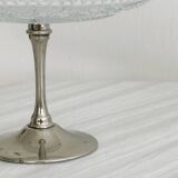 Bowl on a foot in worked glass and elegant metal