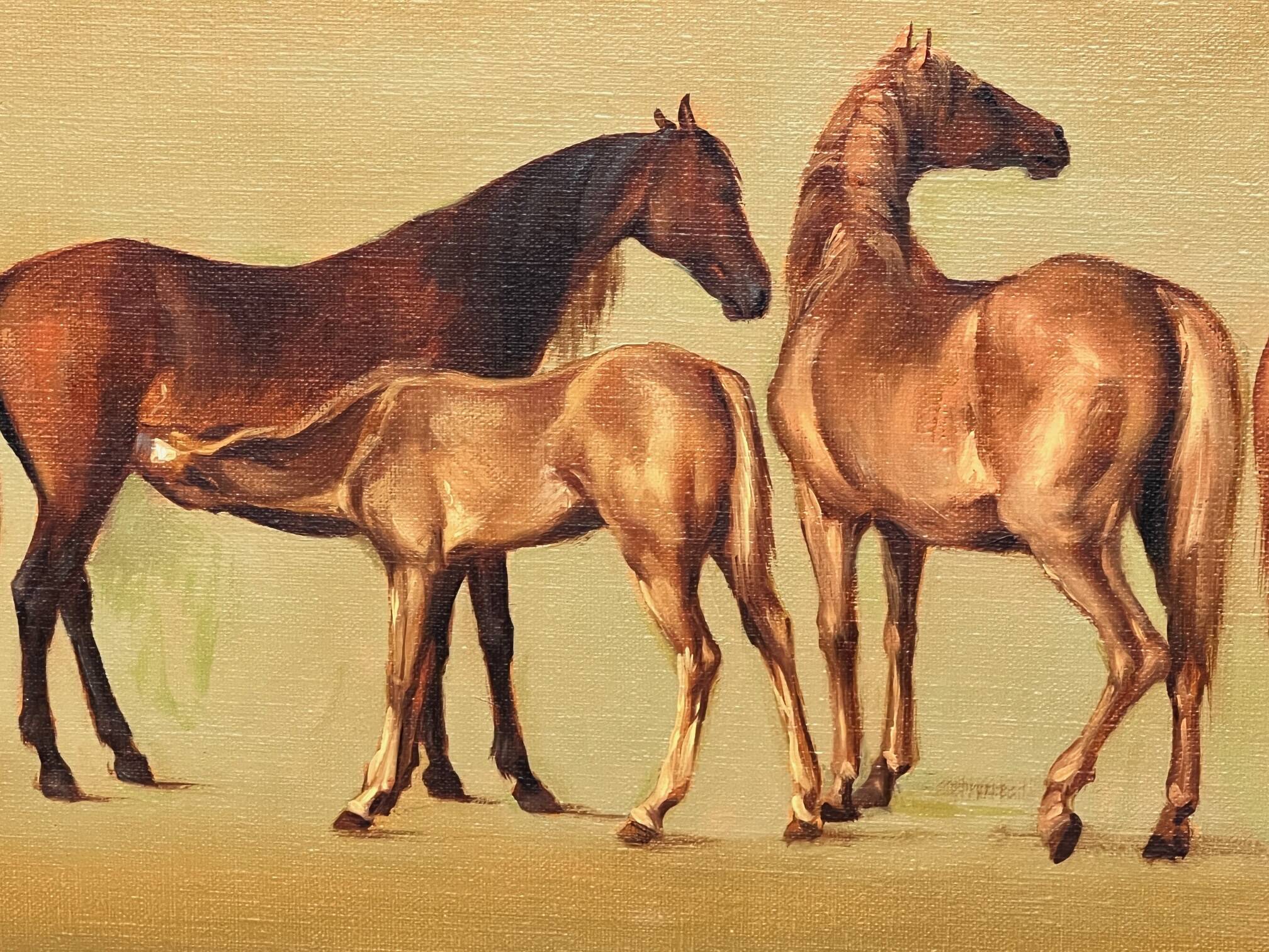 Painting "Mares with foals".