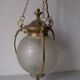 Suspension in bronze and engraved glass