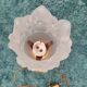 Lampe chevet cristal tulipe rose pâte de verre ancien
