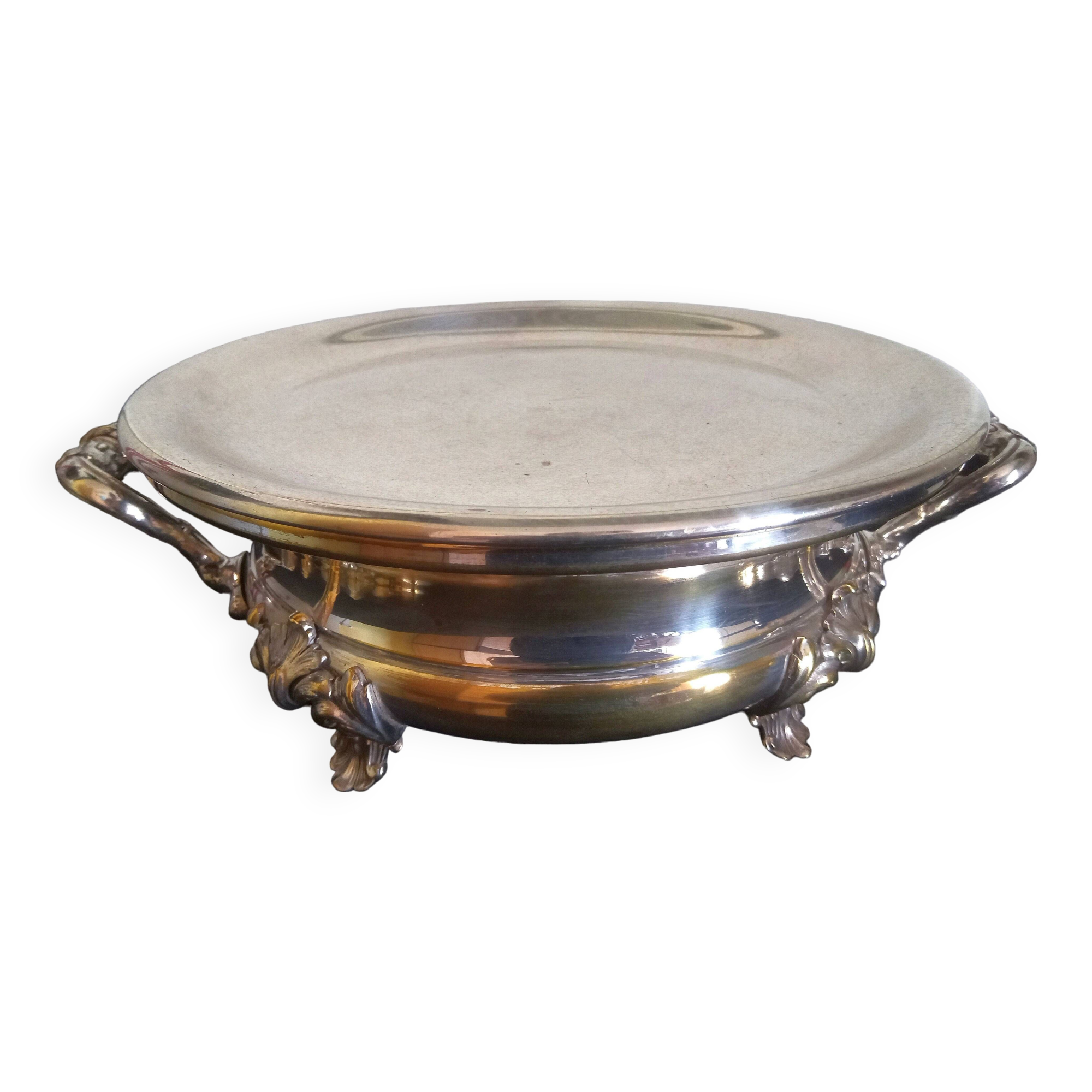 Orfèvrerie Christofle - Dish warmer in silver-plated metal, Louis XV style