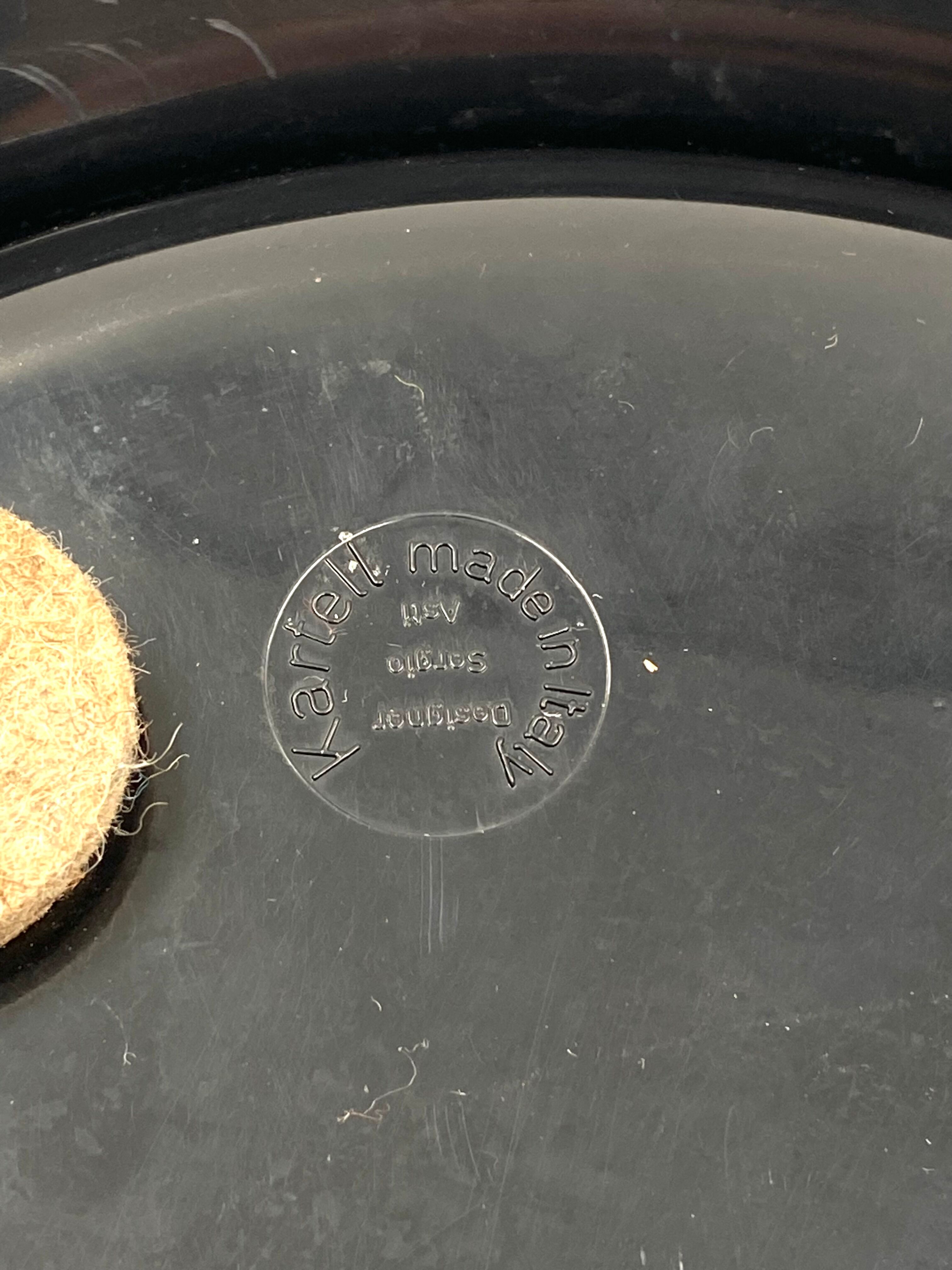 Sergio Asti, mod.4635 black ashtray / catchall, Kartell Italy 1967