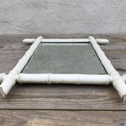 Mirror old wood bamboo 60s - 53x44cm