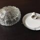 Plafonnier rond en verre bullé  / vintage années 60-70