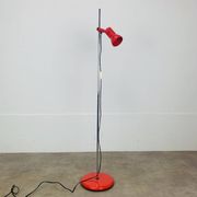Miwi red metal spot floor lamp, vintage
