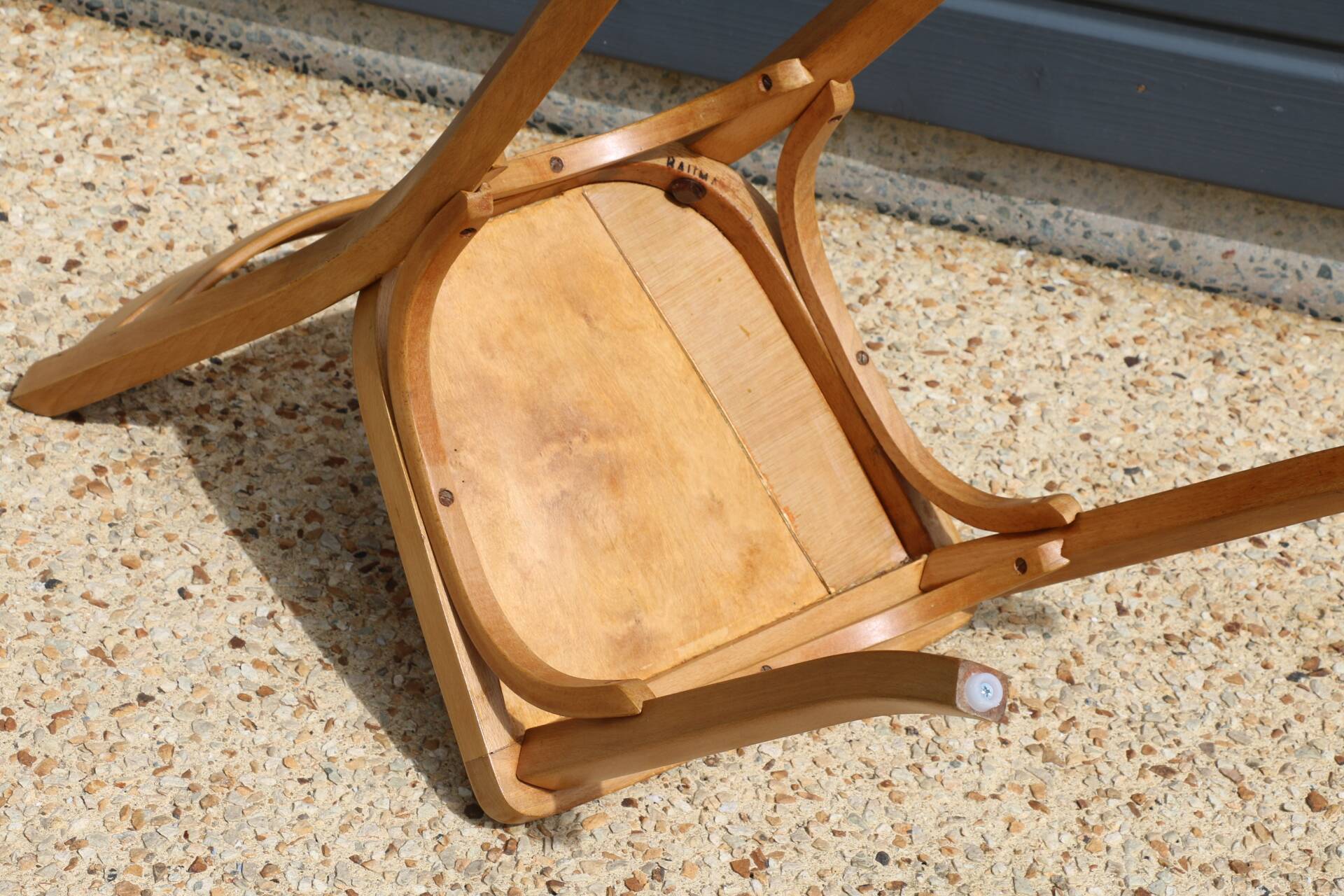 5 Baumann chairs No. 19 in light beech.