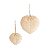 Set of two rattan bamboo wall fans