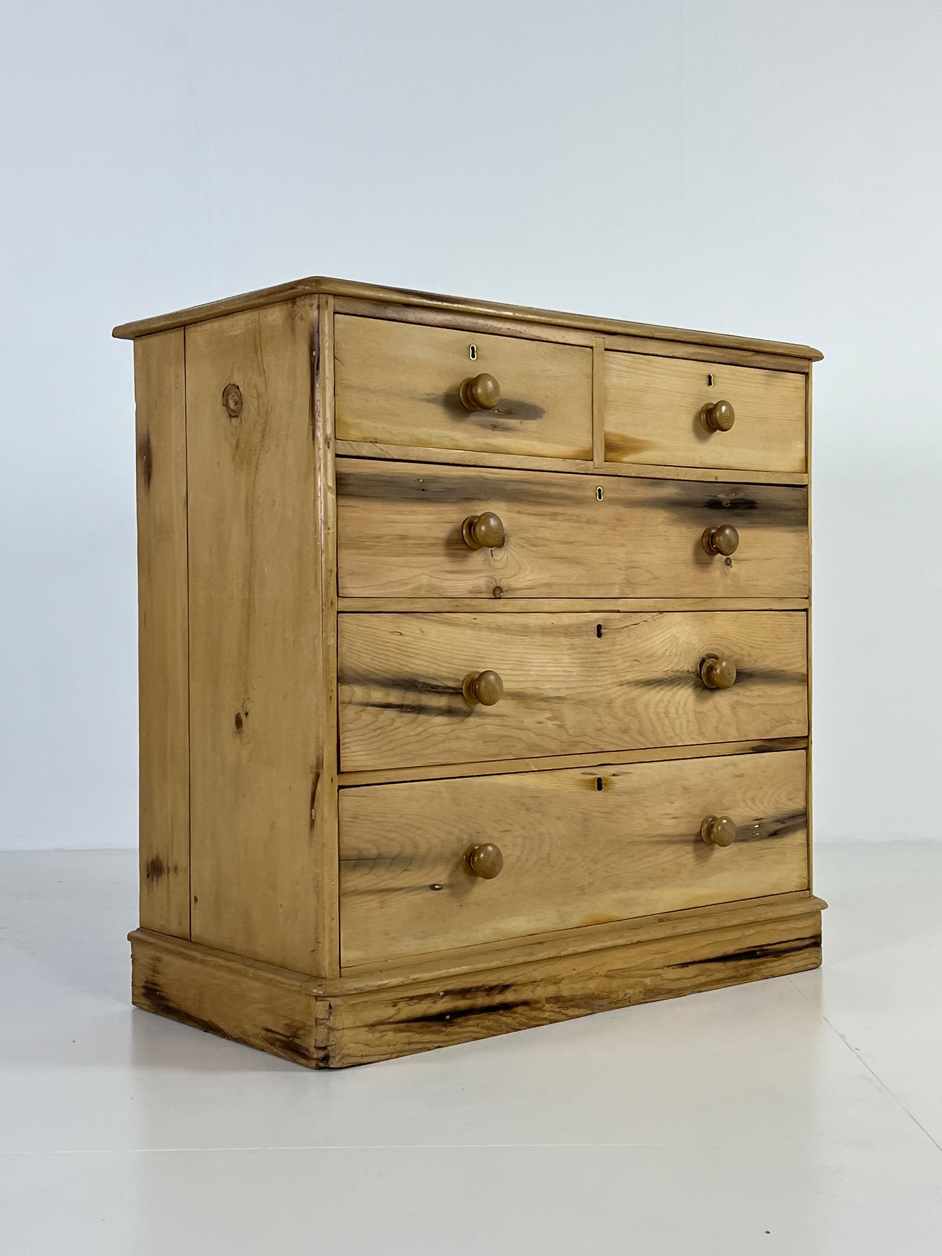 English chest of drawers pine wood