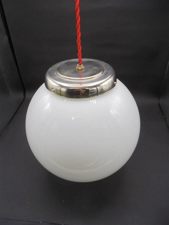 Opaline globe hanging lamp