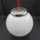Opaline globe hanging lamp