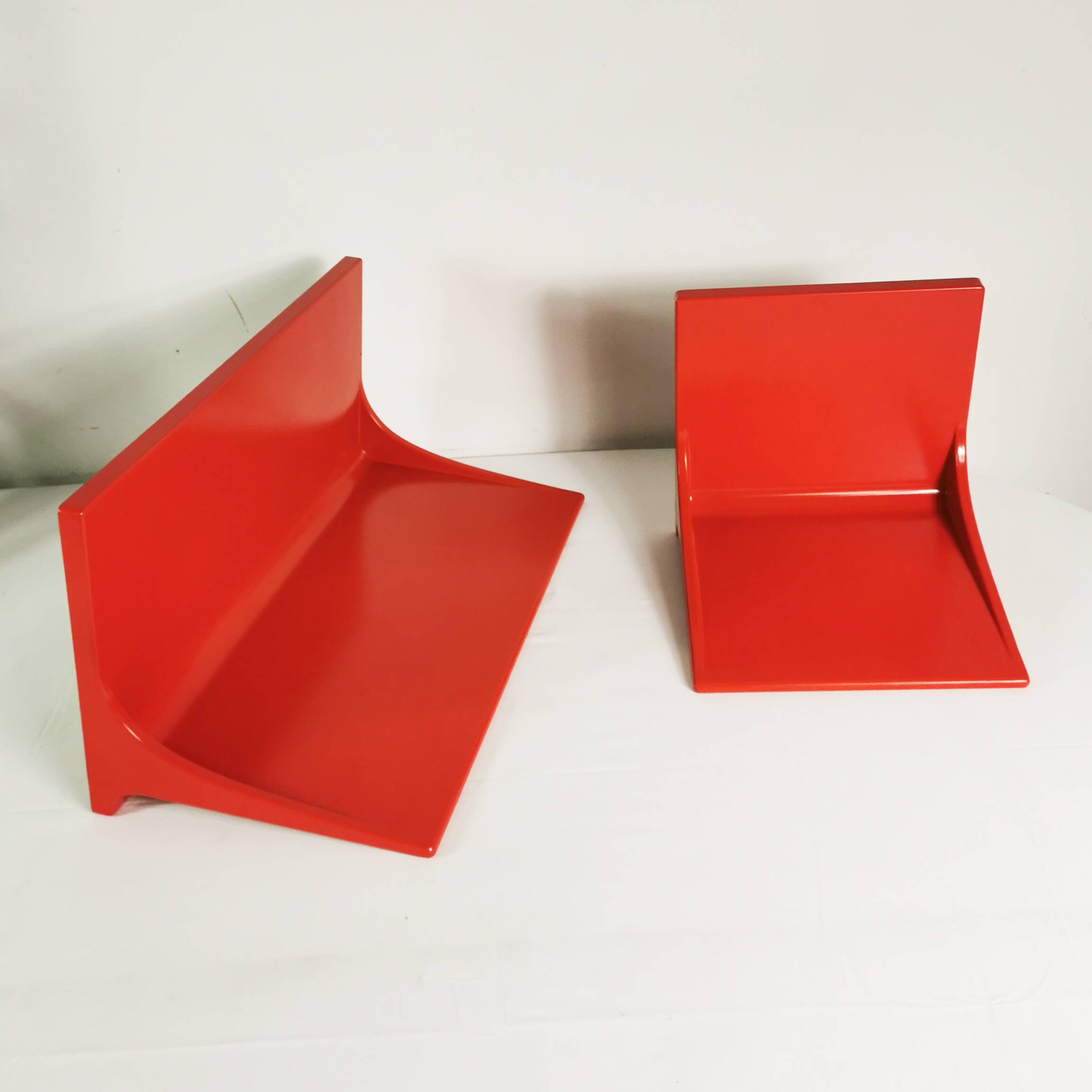 Pair of Space Age wall shelves, Germany, 1970s