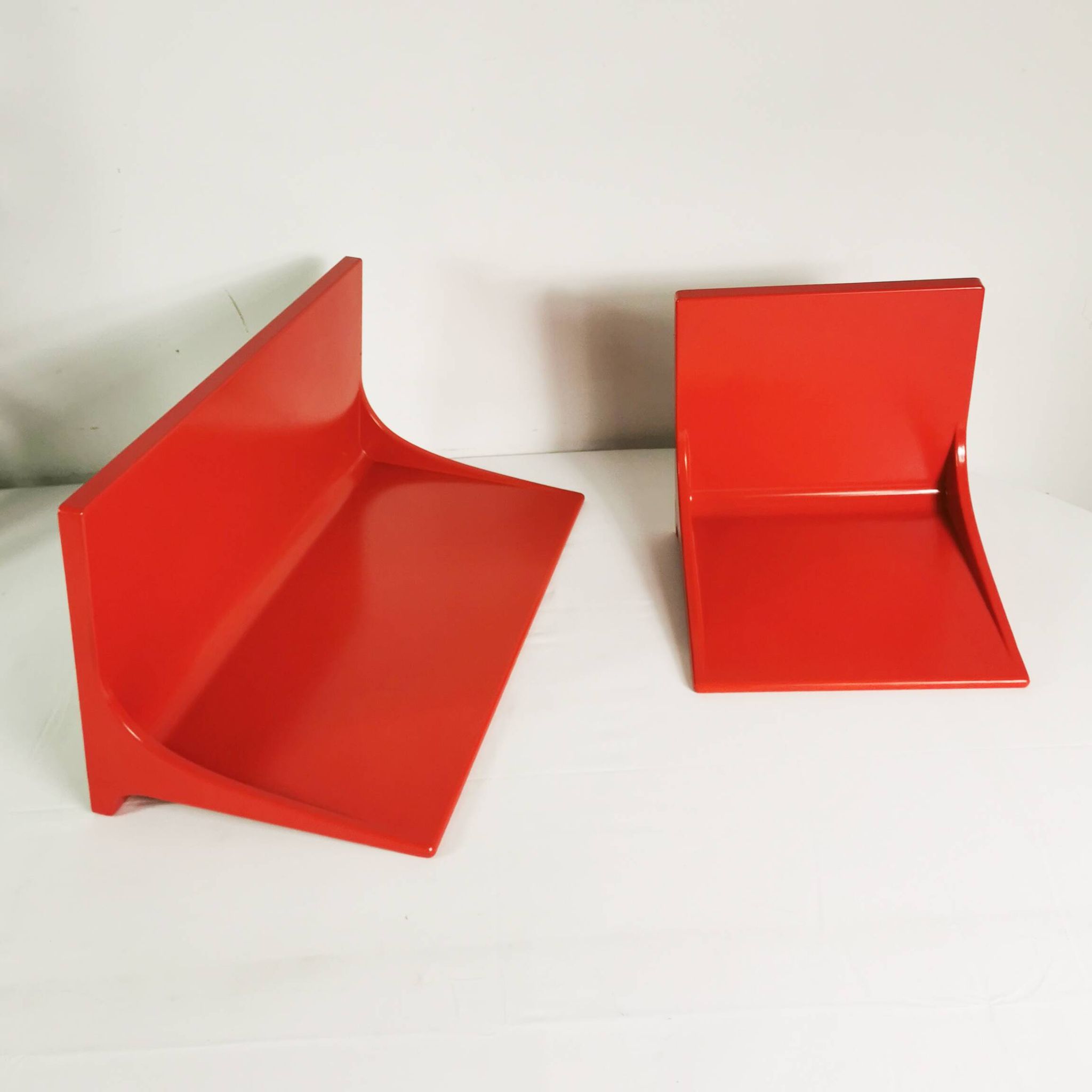 Pair of Space Age wall shelves, Germany, 1970s