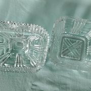 Cut glass sugar bowl