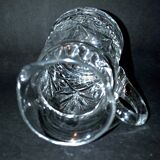 Pichet cannette ancienne en cristal richement taillé - palmette et étoile