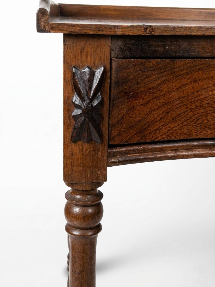Crossbow Side Table in Louis-Philippe Style – Blonde Walnut, 19th Century