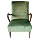 Midcentury modern Green Velvet Armchair, Guglielmo Ulrich, Italy 1950 's