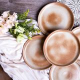 Serving small stoneware dessert plates