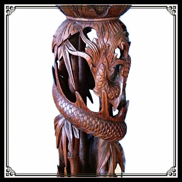 Sellette en bois sculpté - Dynastie Qing du XIXe siècle - Meuble d'art