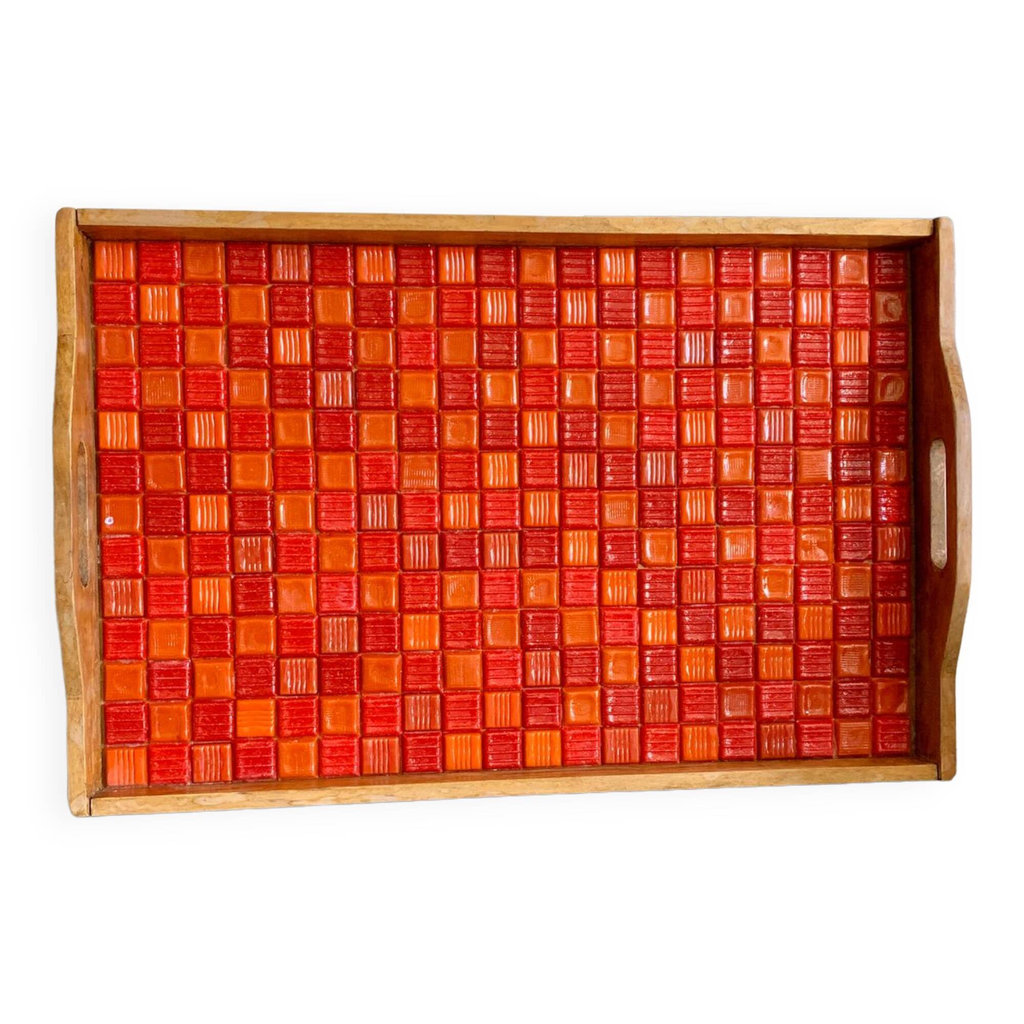 Vintage serving tray 60s 70s mosaic