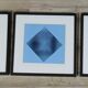 Trio Tableaux Vintage Art Optique - Victor Vasarely - Cadres 40x40cm