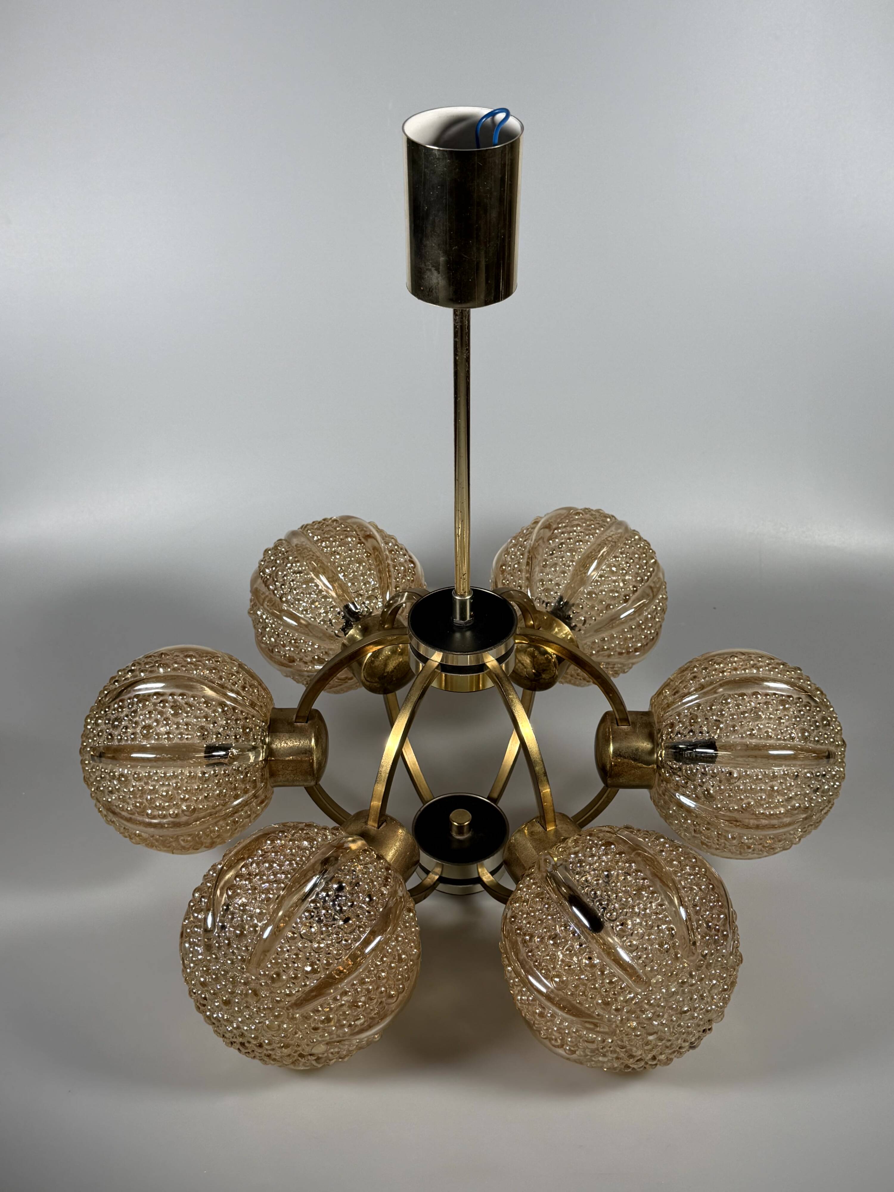 1960s 1970s 6-Light Sputnik Chandelier by Kaiser Leuchten Germany