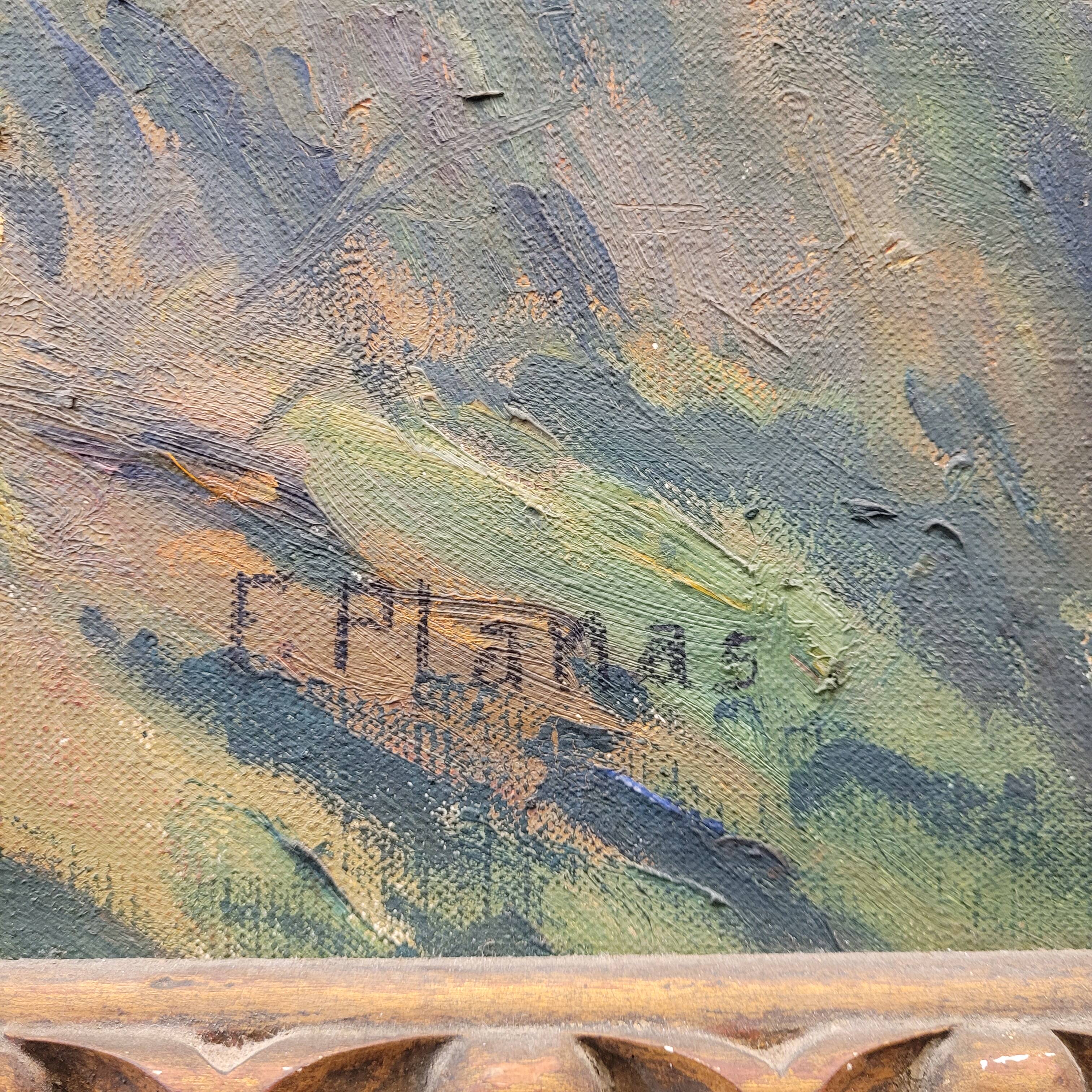 Oleo sobre lienzo “Setembre”, Francesc d’Assis Planas Doria, Escuela catalana, pp. s. XX - Catalonia,