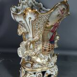 Vase de mariage porcelaine Vieux Paris vers 1830-1850 42x42 cm.